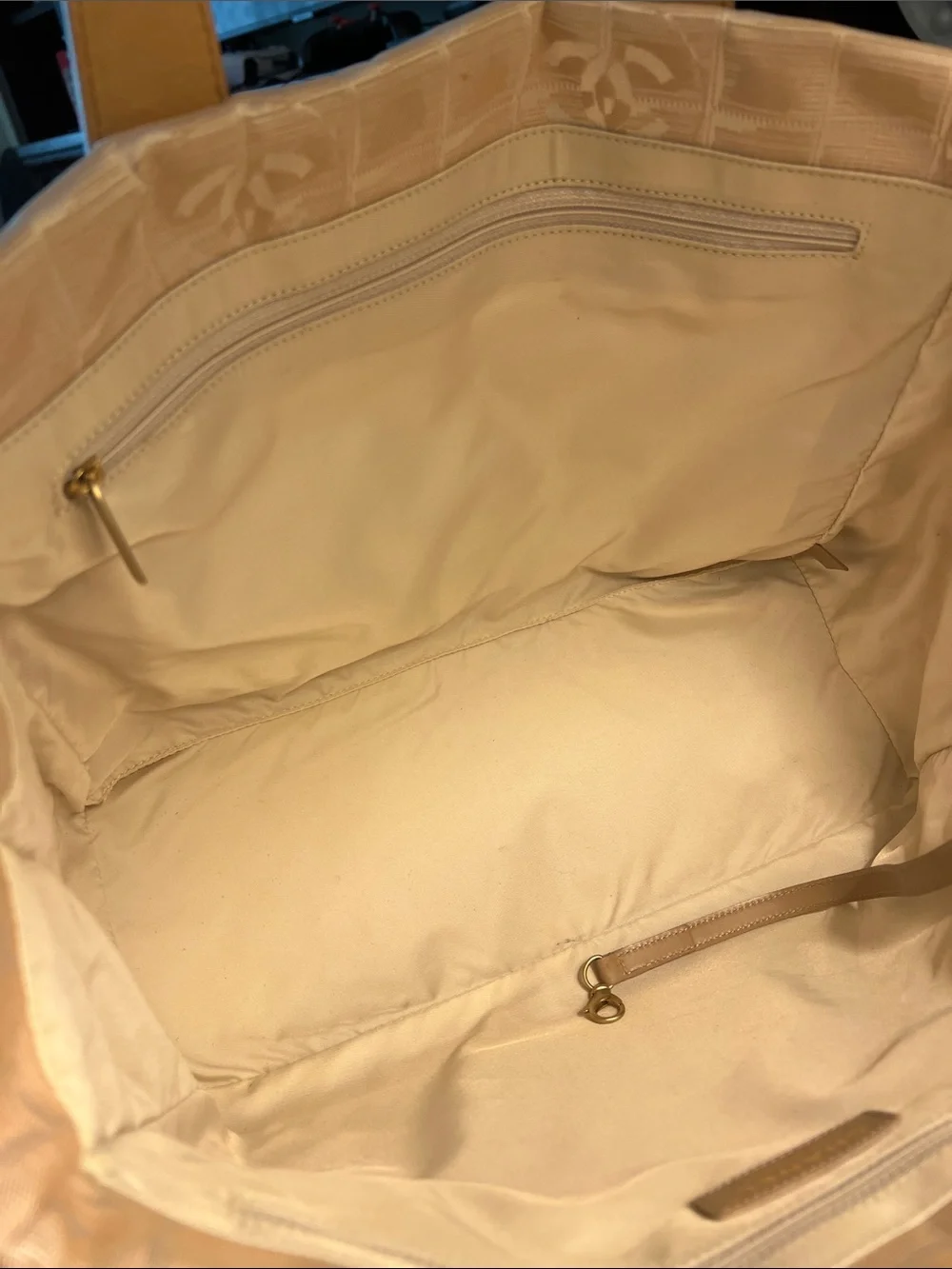 Authentic Chanel Beige/blush Canvas Tote Bag - Picture 10 of 17